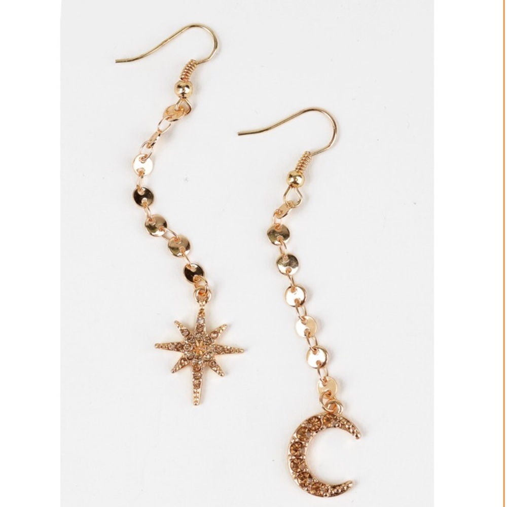 Boho Coin Moon and Star Earrings